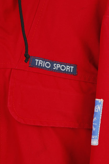 Trio Sport Men L Jacket Ren Norawy Anorak Full Zipper Hood Padded VintageTop