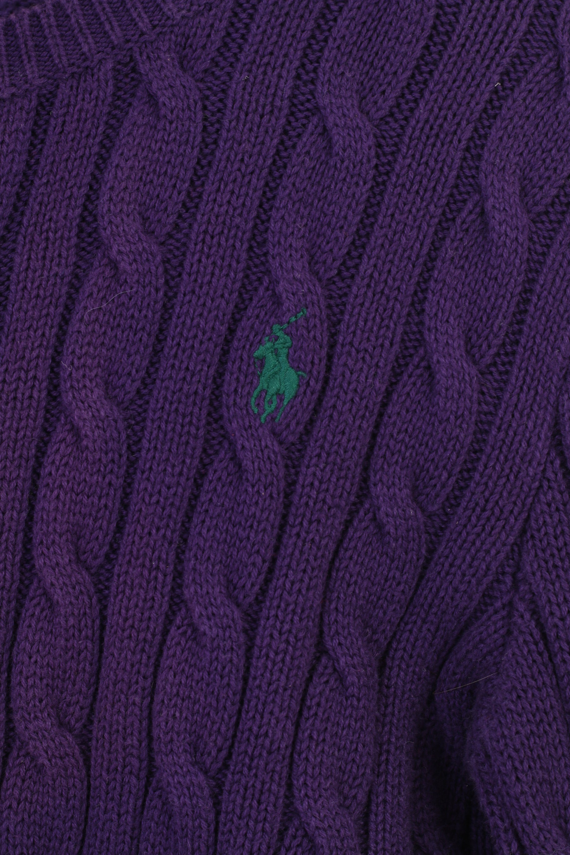 Ralph Lauren Girls L 12 Age Jumper Purple Bottoms Crew Neck Cotton Vintage Classic Top