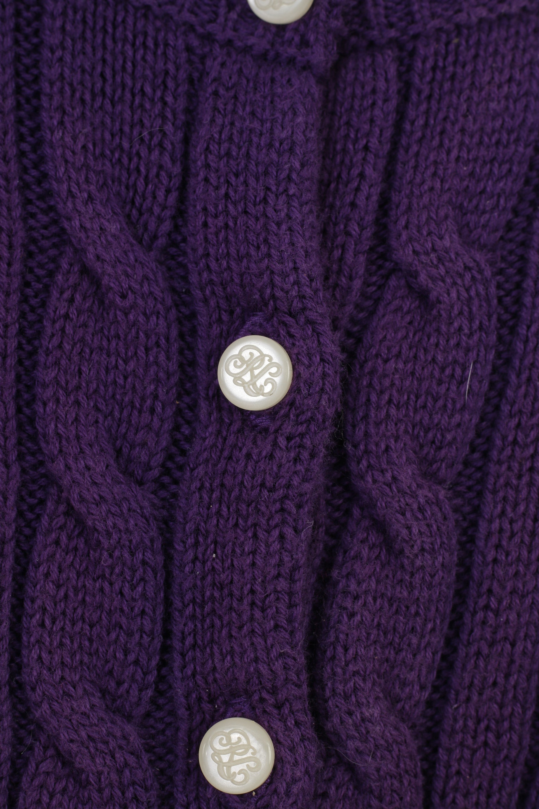 Ralph Lauren Girls L 12 Age Jumper Purple Bottoms Crew Neck Cotton Vintage Classic Top