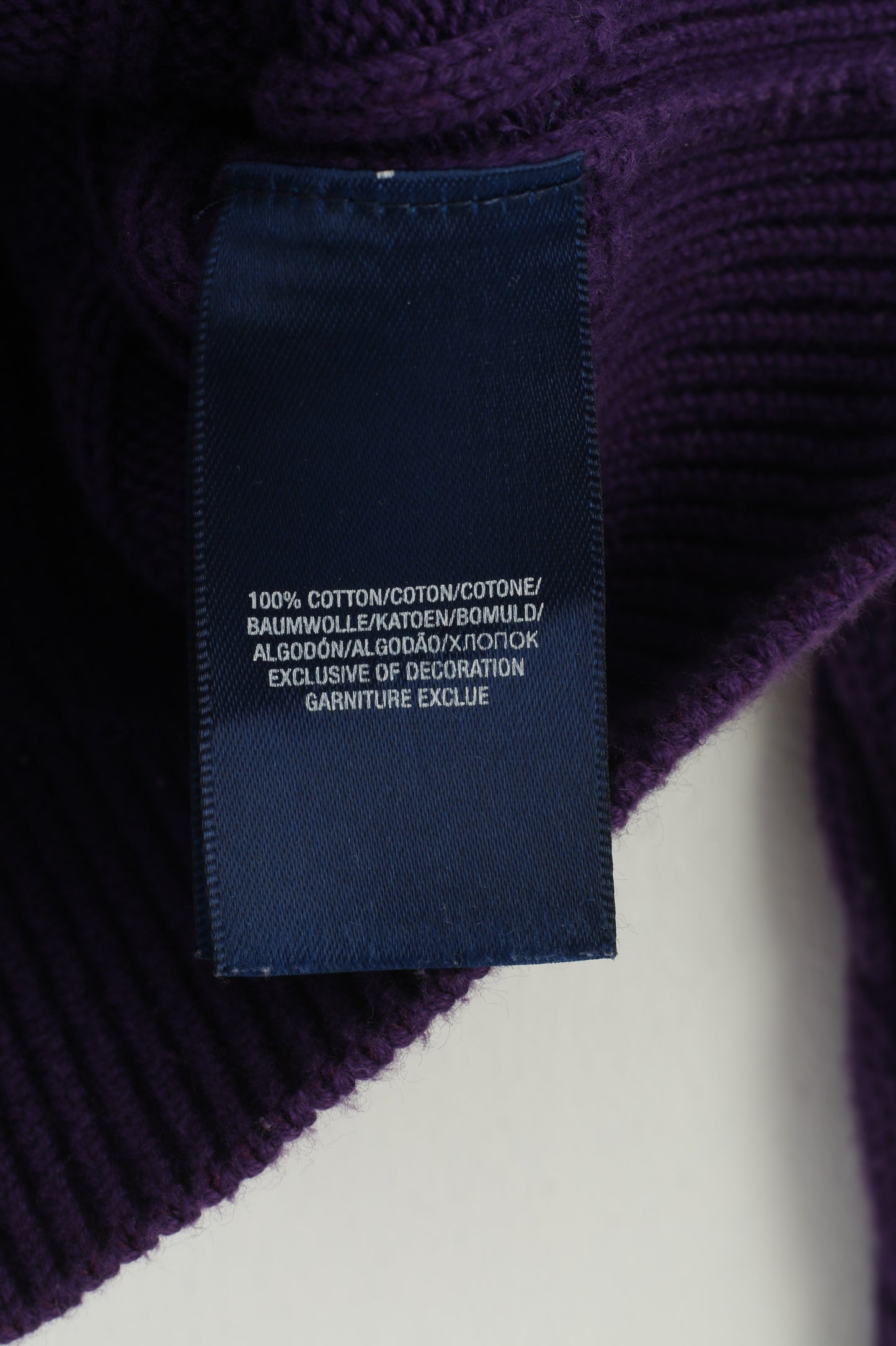Ralph Lauren ragazze L 12 età maglione viola fondo girocollo in cotone vintage classico top