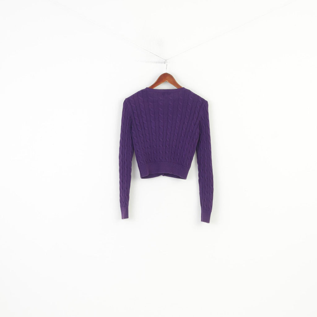 Ralph Lauren Girls L 12 Age Jumper Purple Bottoms Crew Neck Cotton Vintage Classic Top