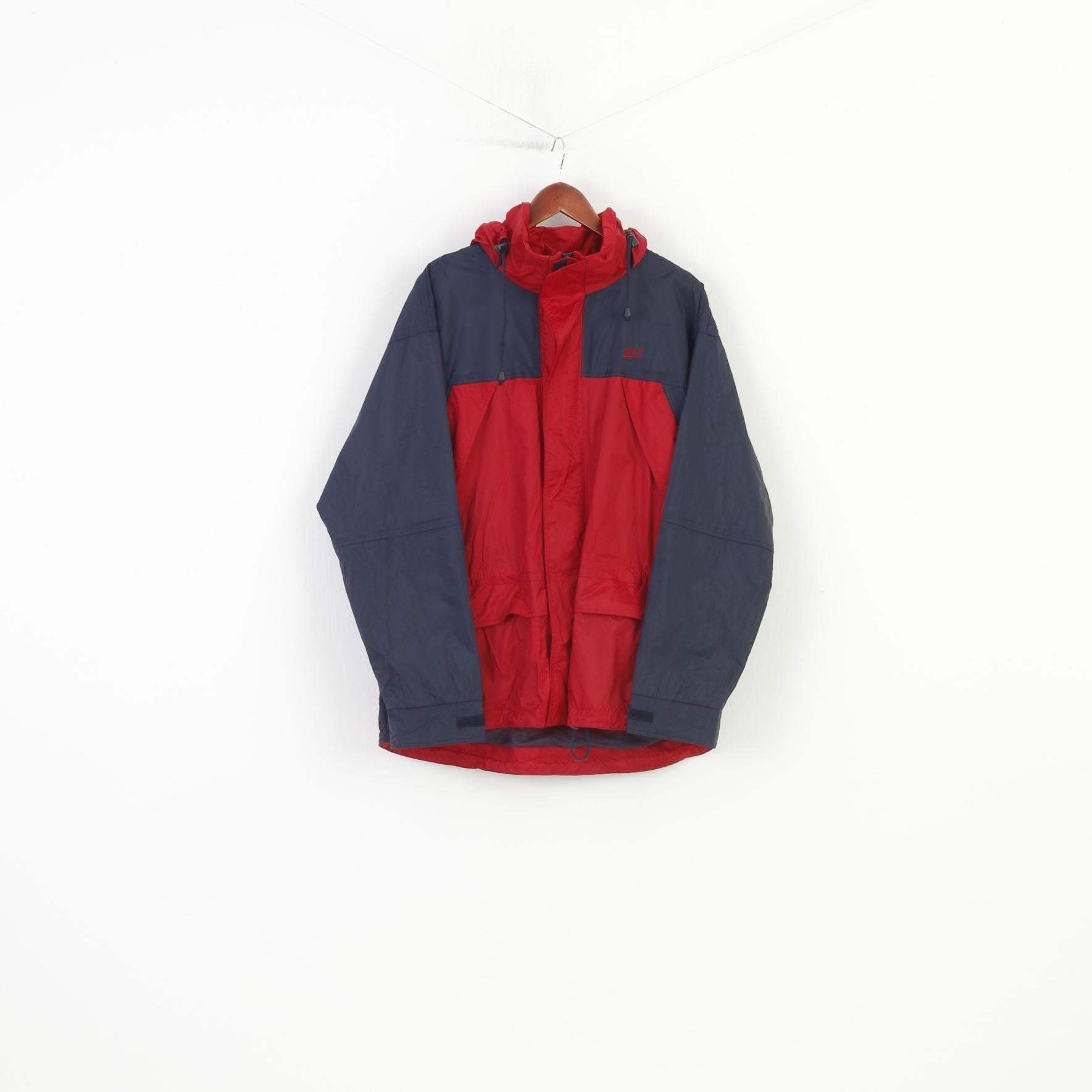 Etirel Men M Jacket Burgundy Full Zipper Vintage Hood Polyamid Top