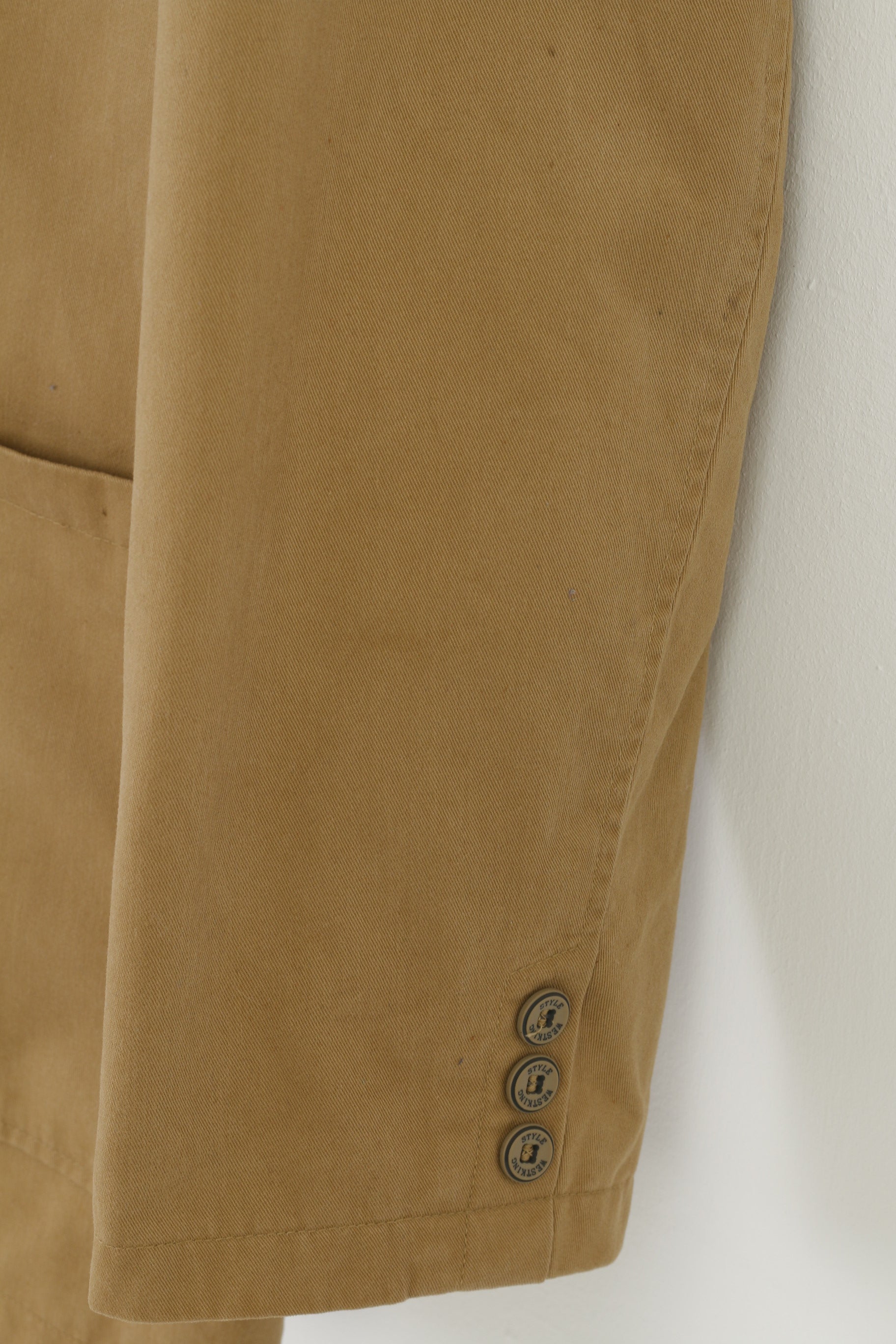 Westking Style Men XXXL (XXL) Blazer Beige Classic  Shoulder Pads Vintage Jacket