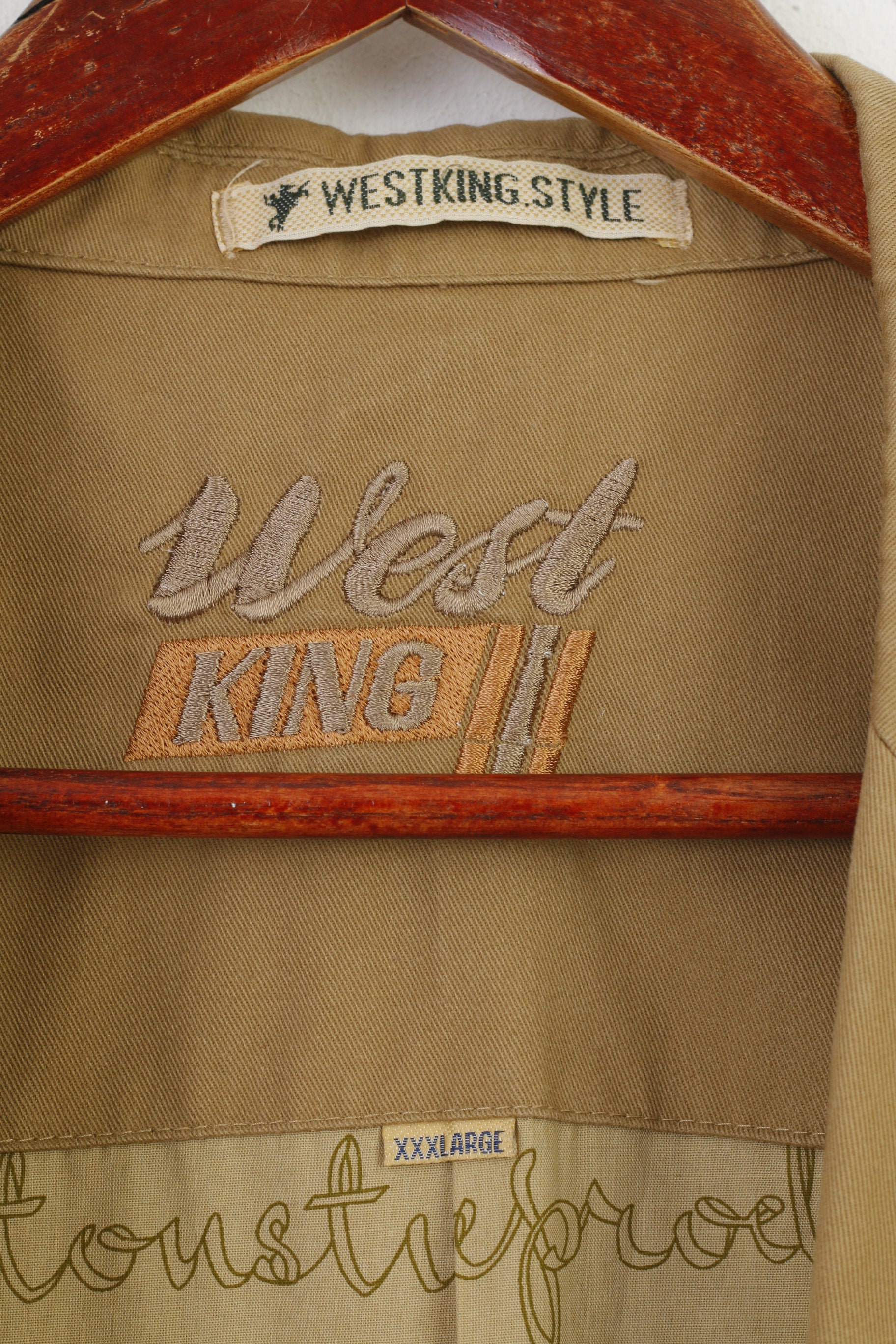 Westking Style Men XXXL (XXL) Blazer Beige Classic  Shoulder Pads Vintage Jacket