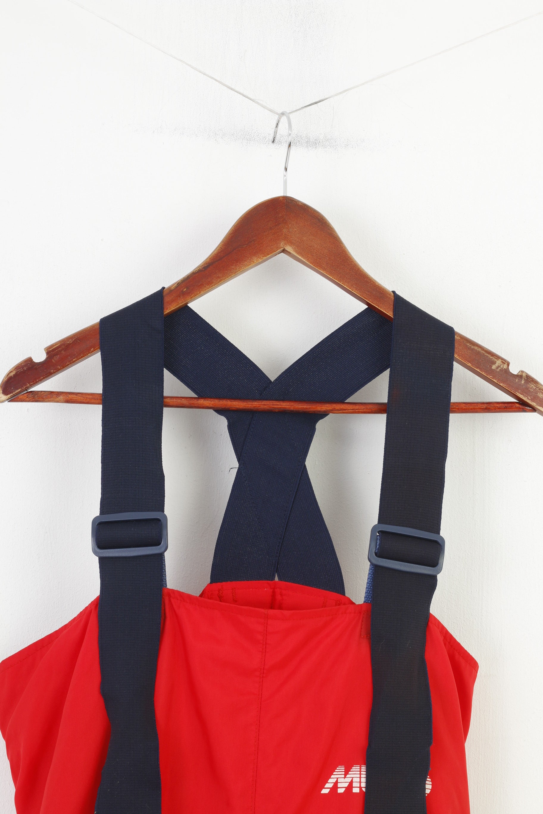 Musto Men L Ski Trousers Red Nylon Waterproof Suspenders  Snowboard Winter Pants