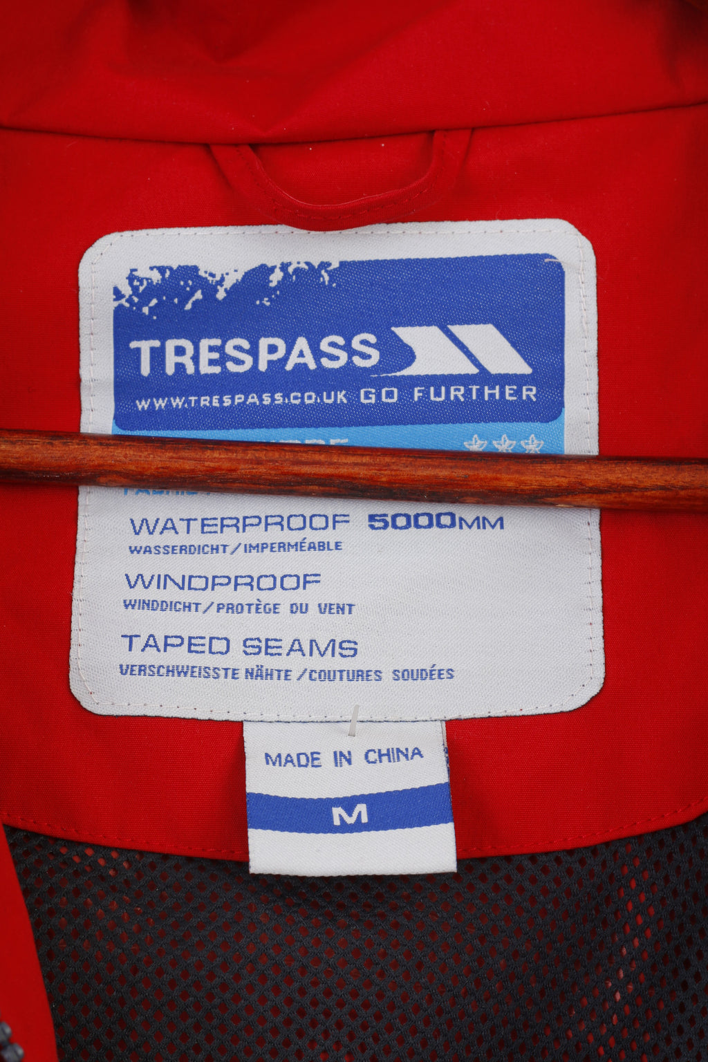 Trespass Woman M Jacket Red Full Zipper Waterproof Pockets Hood Vintage Top