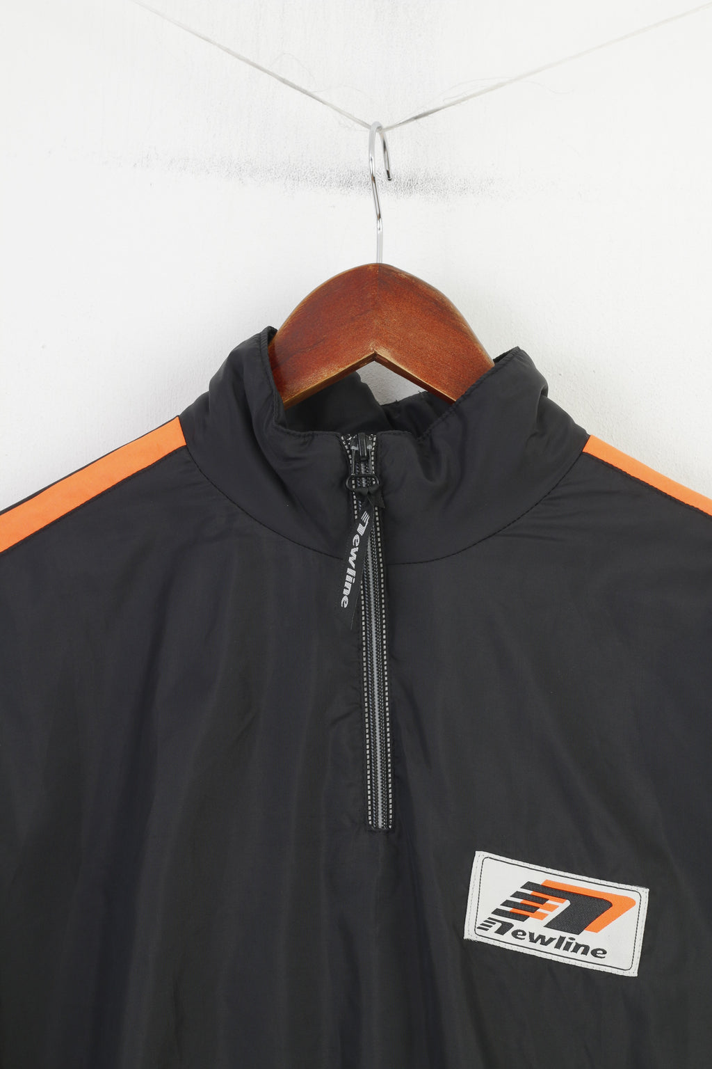 Giacca da uomo Newline nera Run Performance Wear Nylon Sport Zip Neck Top 