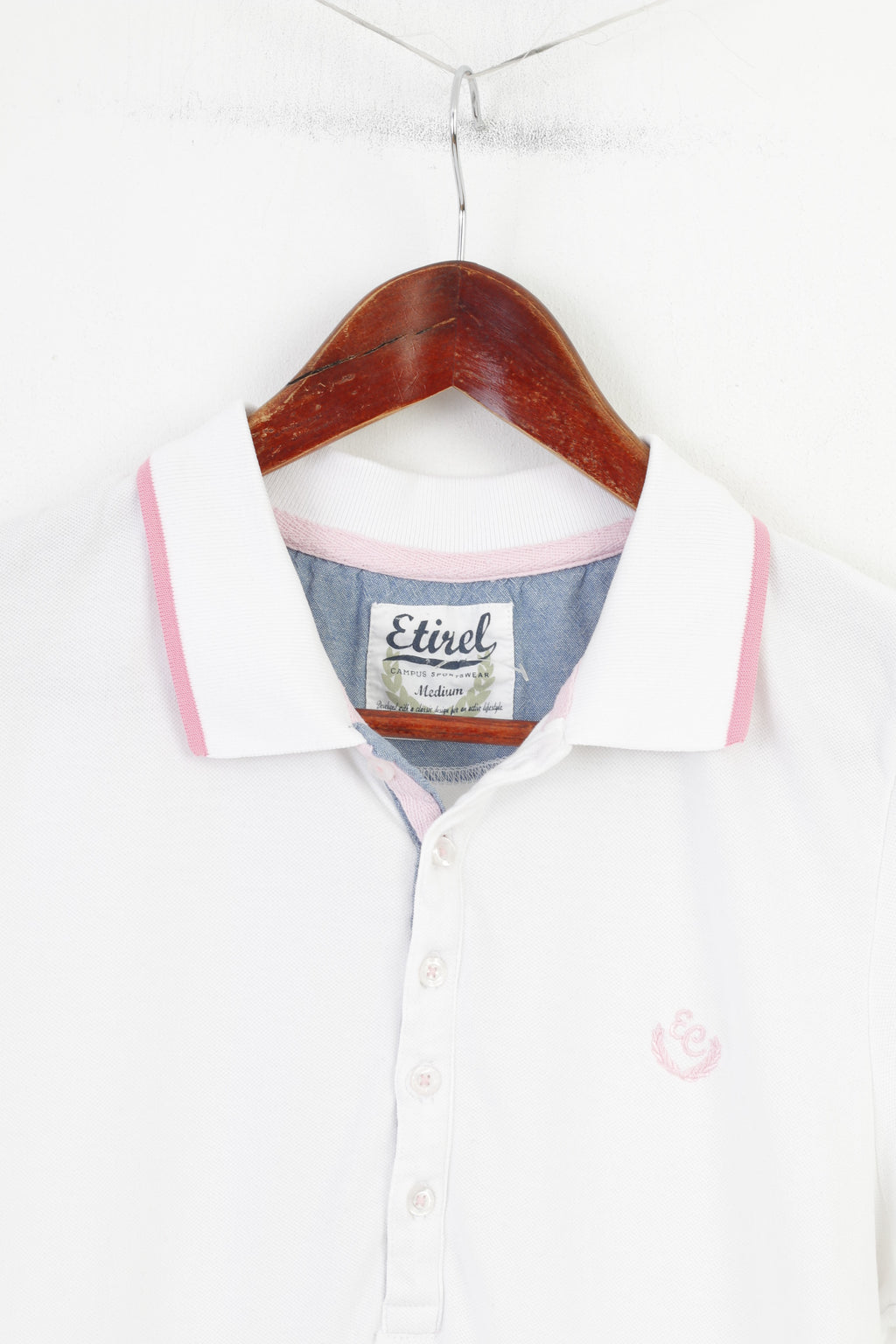 Etirel Femme M Polo Blanc Eté Manches Courtes Coton Haut Classique