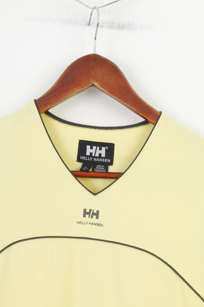 Helly Hansen Femme M Chemise Sans Manches Jaune Col V Nylon Vintage Sport Top