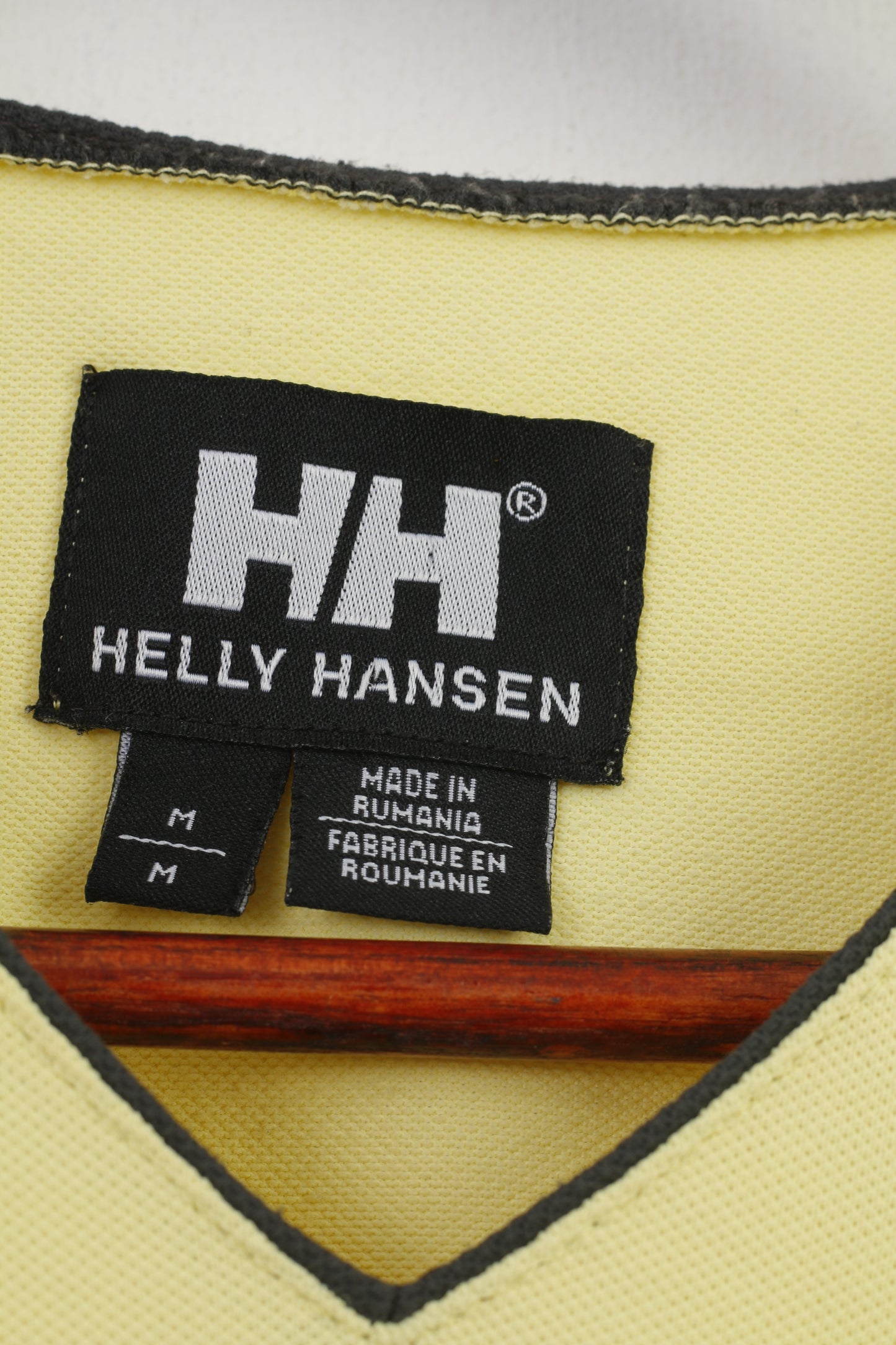 Helly Hansen Femme M Chemise Sans Manches Jaune Col V Nylon Vintage Sport Top