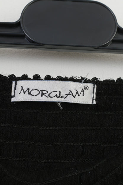 Morglam Women S Top Black Sequins Strech Shiny Party