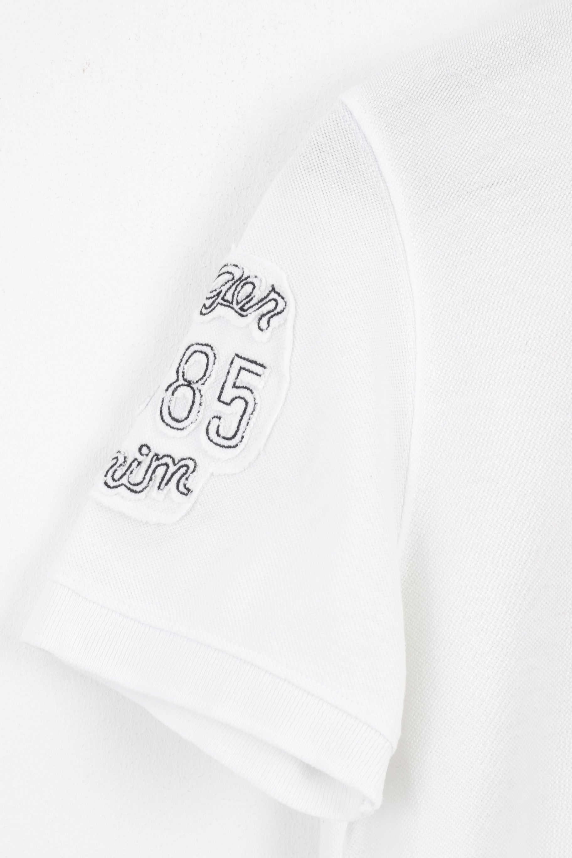 Hilfiger Denim Men S Polo Shirt White Sport Cotton Denim Short Sleeve Top