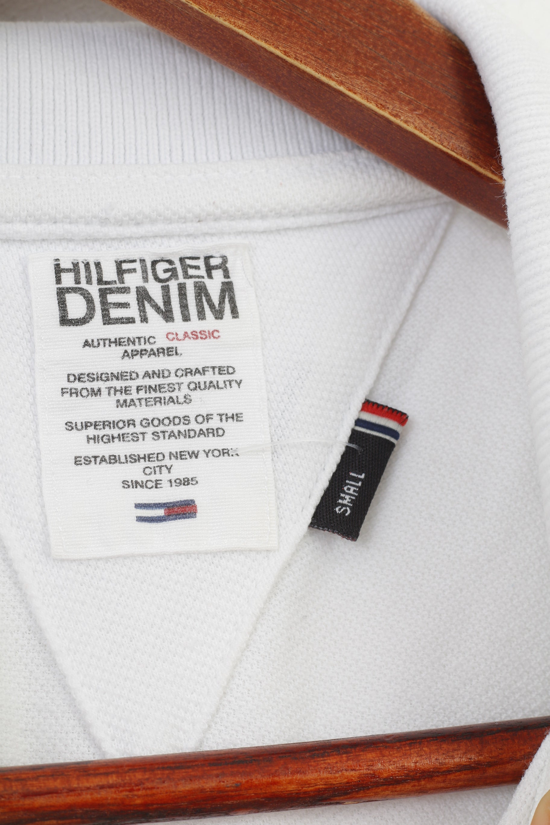 Hilfiger Denim Men S Polo Shirt White Sport Cotton Denim Short Sleeve Top