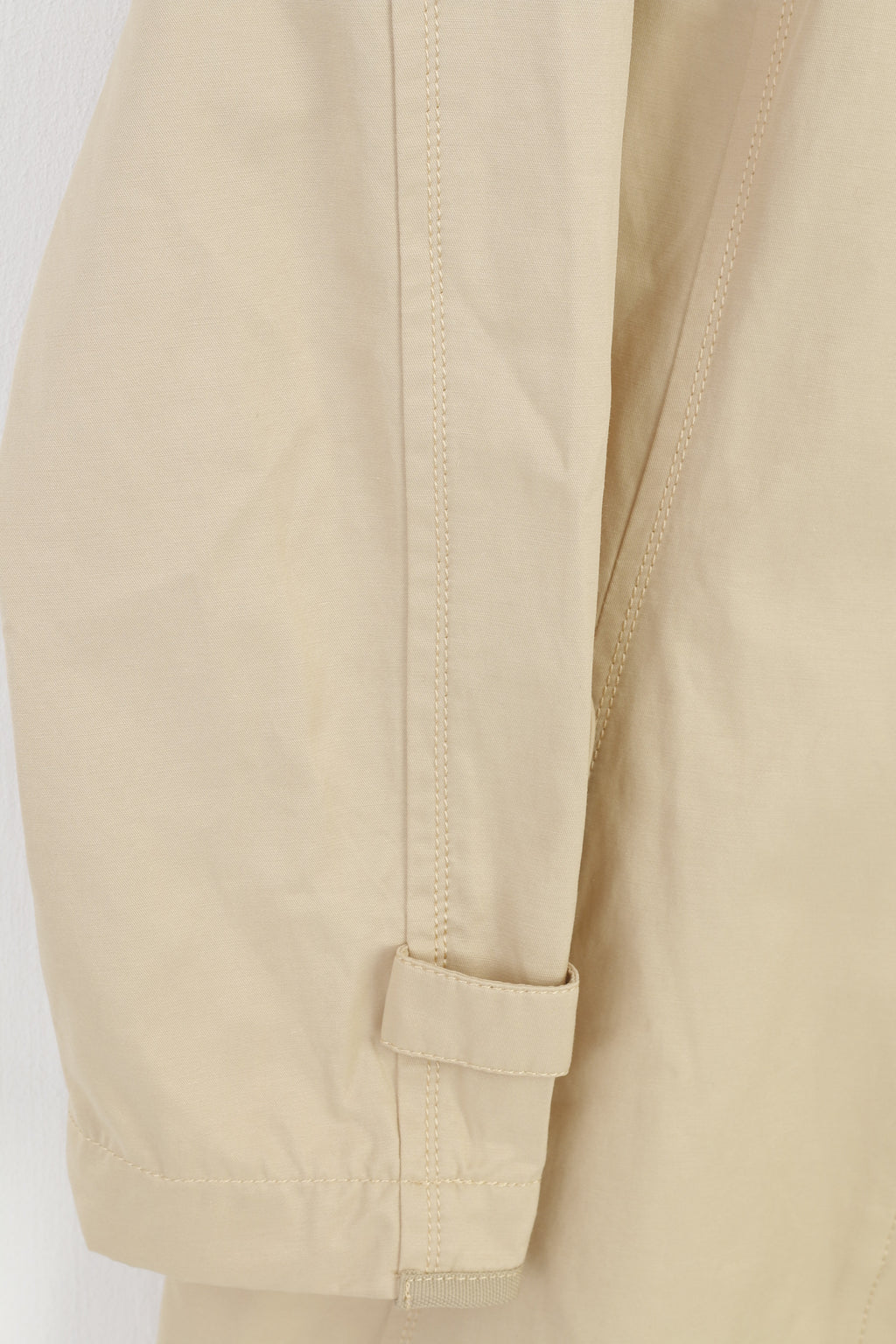 Clarina Collection Women 40 M  Coat Beige Full Zipper Lightweight Cotton Nylon Collar Vintage Top