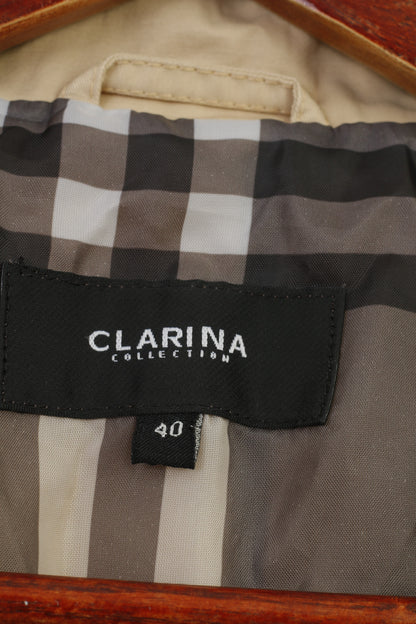 Clarina Collection – manteau Beige pour femmes, 40 M, fermeture éclair complète, coton léger, col en Nylon, haut Vintage 