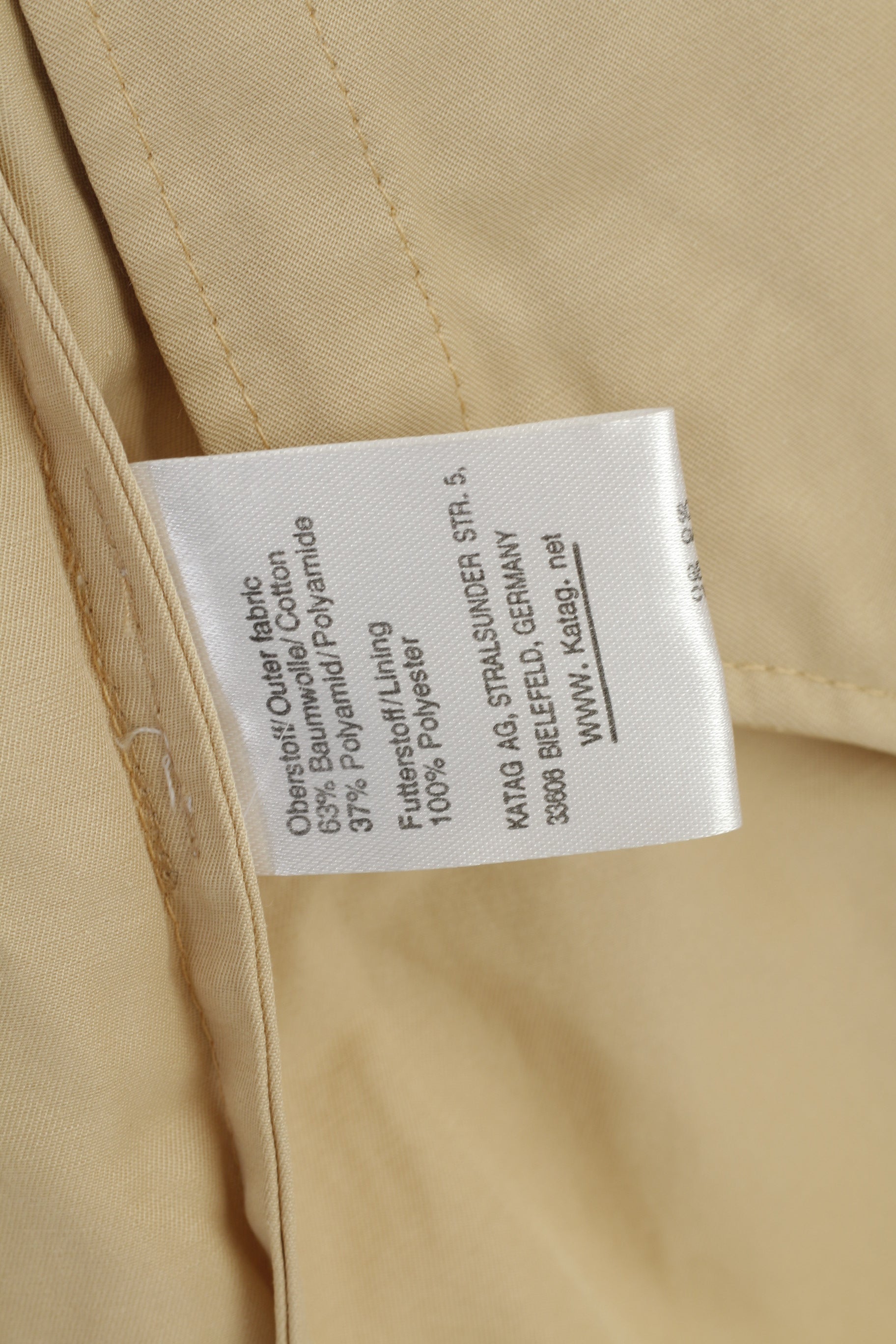Clarina Collection Women 40 M  Coat Beige Full Zipper Lightweight Cotton Nylon Collar Vintage Top