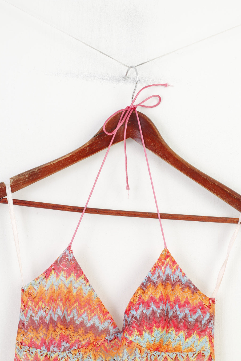 Sisters Point Women S M Midi Dress Mesh Multi Color Summer Beach Halter Neck Cut