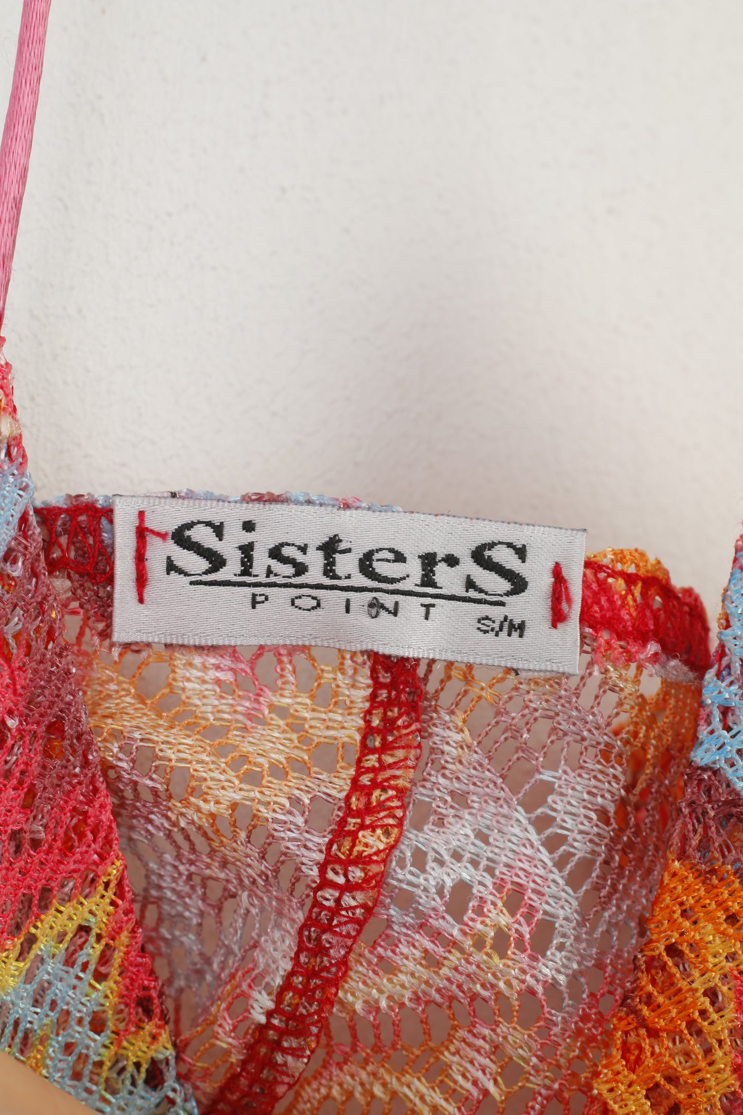 Sisters Point Robe mi-longue SM en maille multicolore pour l'été, plage, col licou 