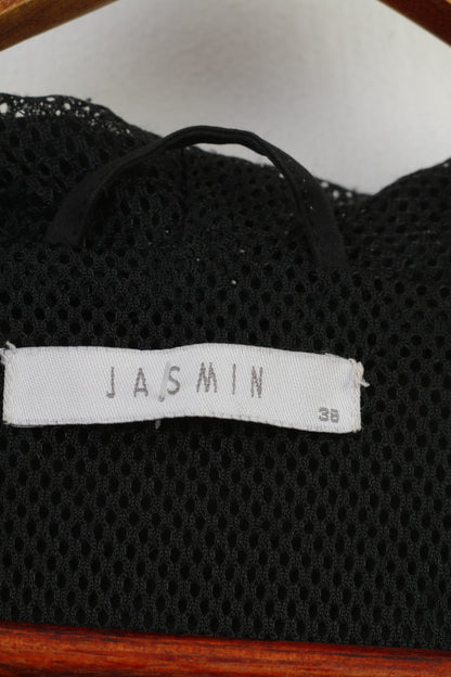 Jasmin Femmes 38 M Veste Noir Coton Mélangé Longue Fermeture Éclair À Capuche Parka Top