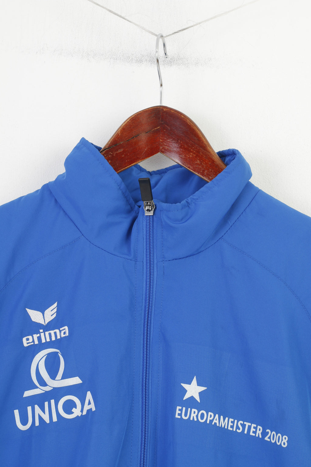 Giacca Erima Uomo 40 42 M Blu Europameister 2008 Calcio Sportswear Vintage Top 