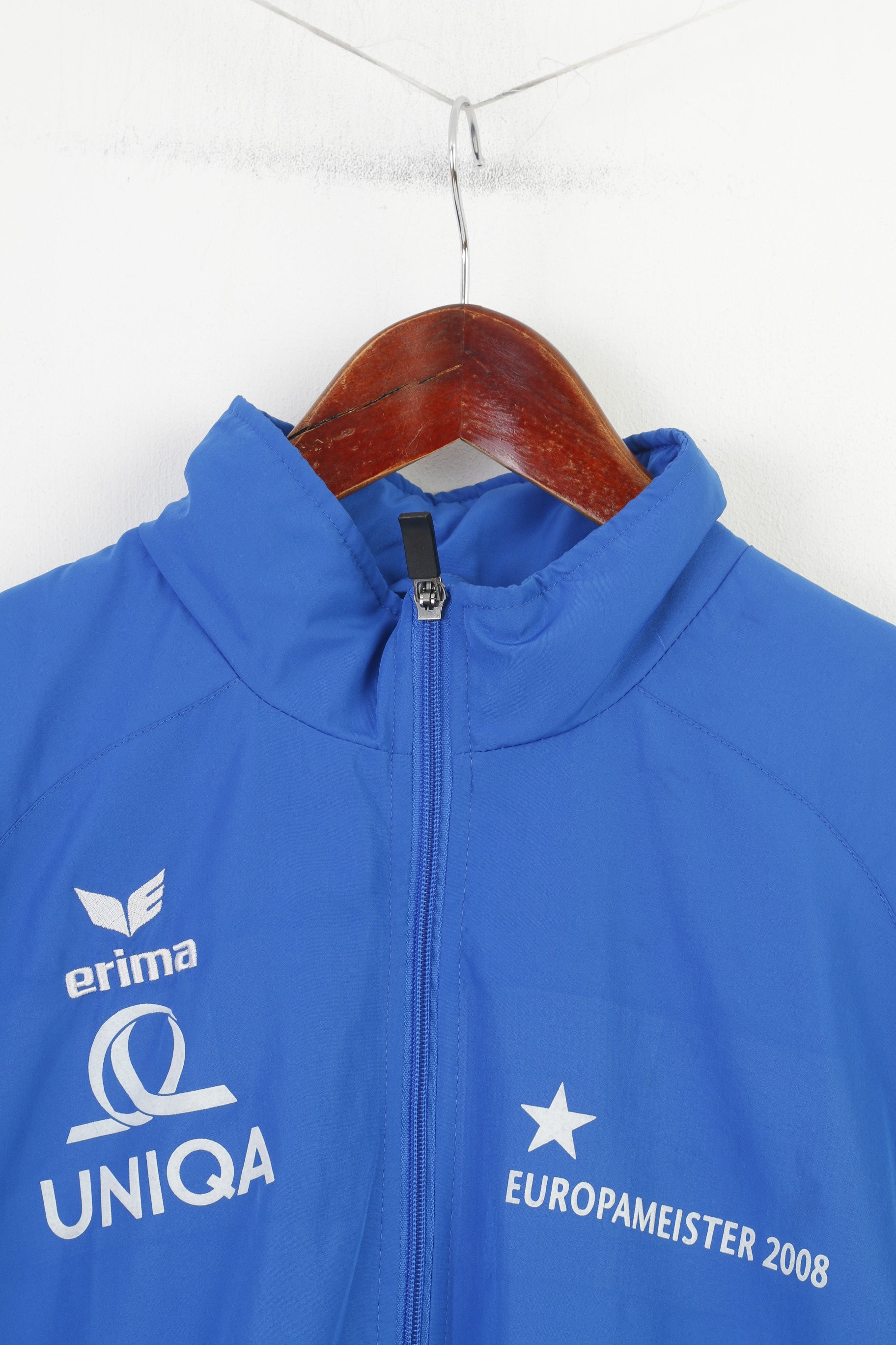 Giacca Erima Uomo 40 42 M Blu Europameister 2008 Calcio Sportswear Vintage Top 