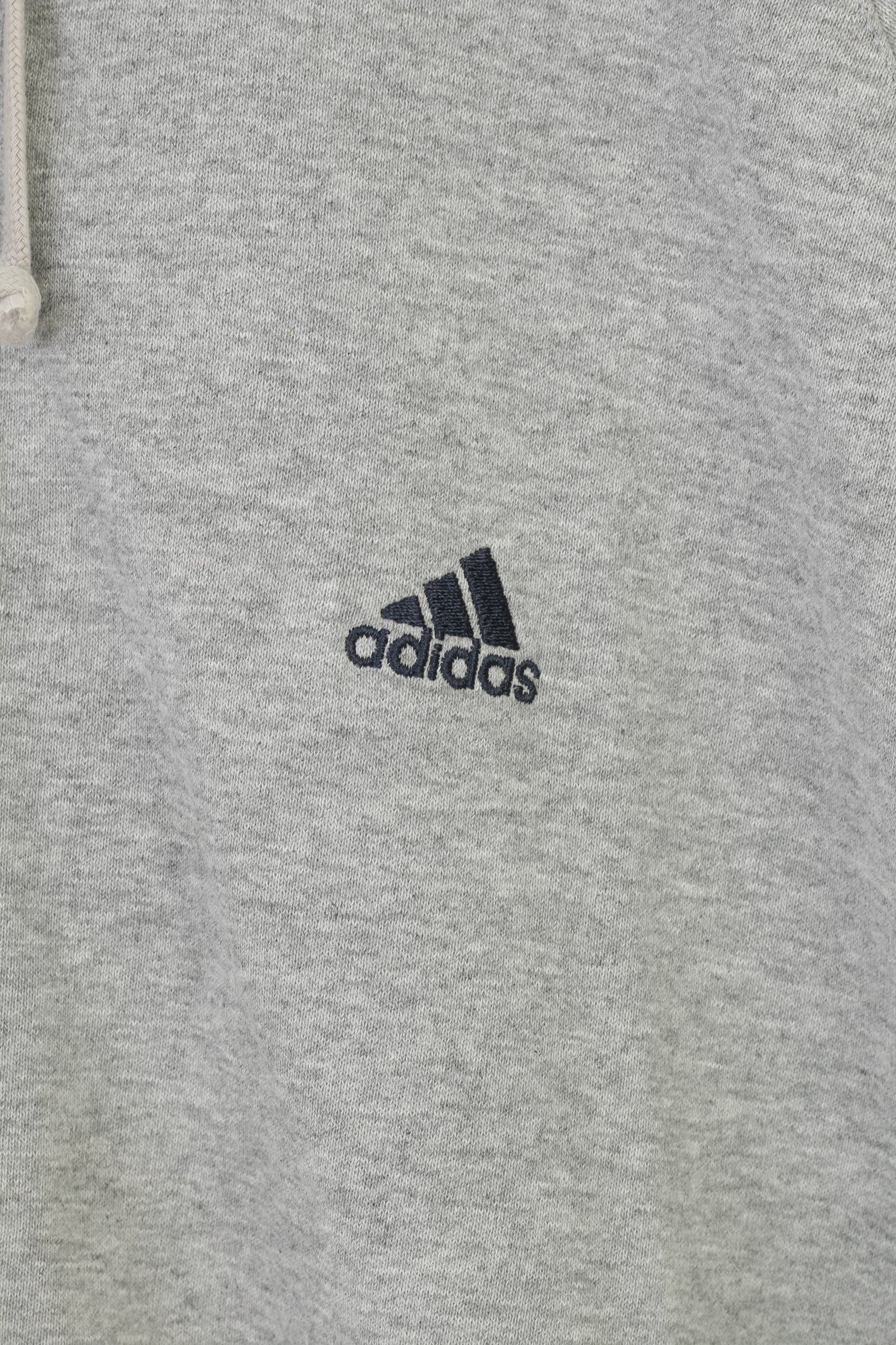 Adidas Men L Sweatshirt Grey Cotton Spar Stars Squad Hoodie Full Zipper Vintage Top