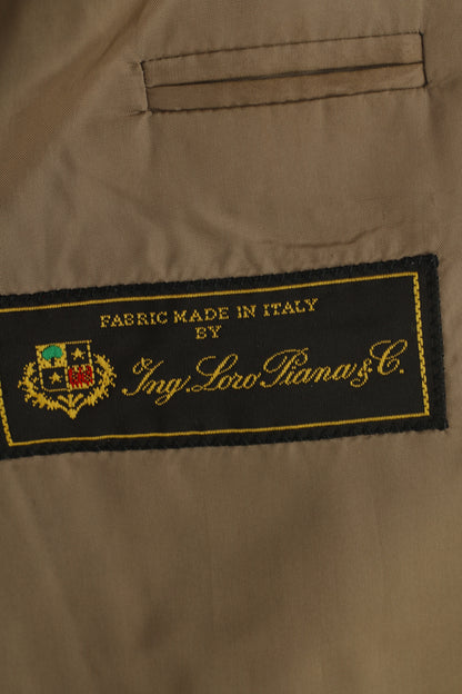 Hugo Boss Men 102 40 Blazer Vintage Brown Wool Loro Piana Classic Breasted Vintage Jacket