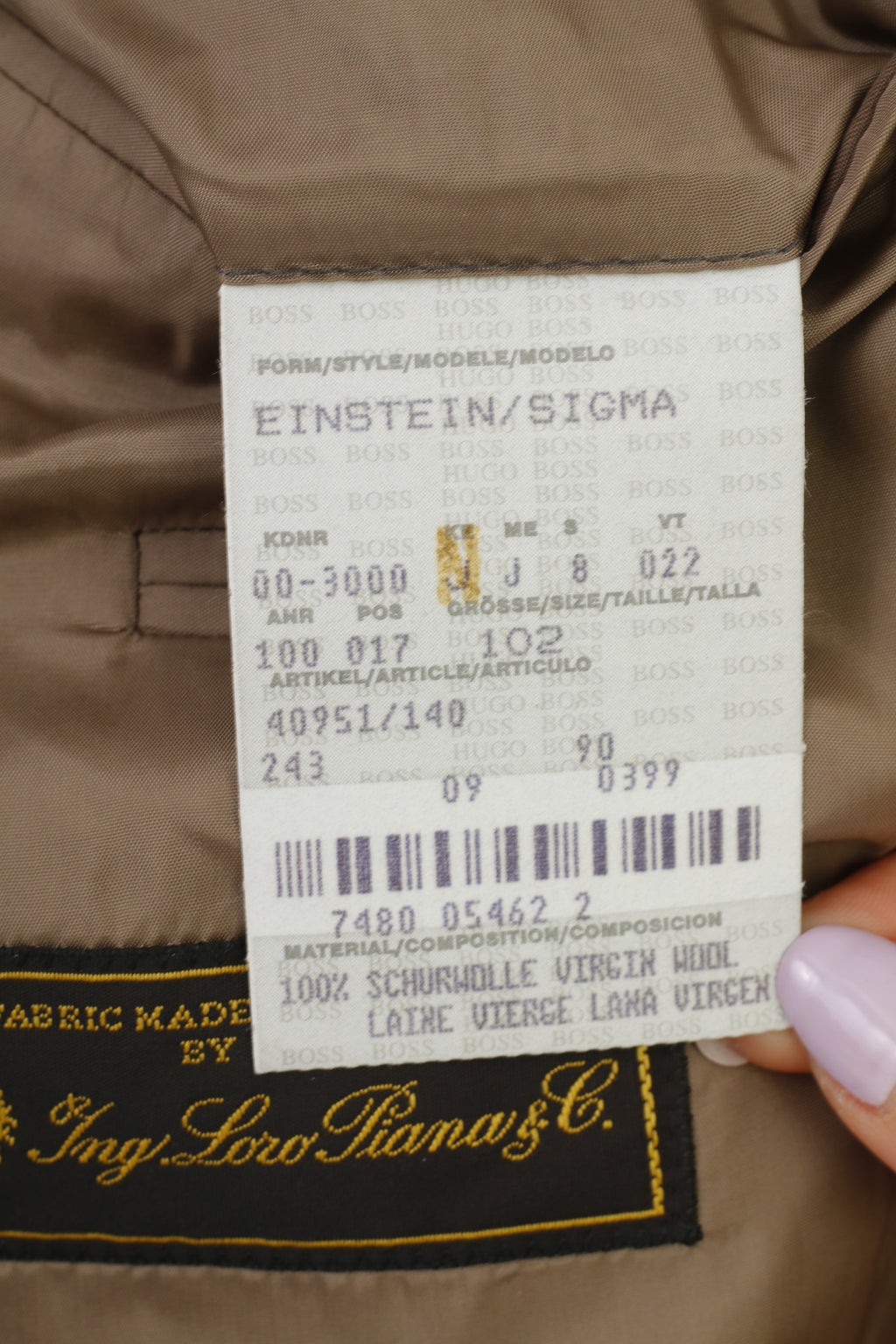 Hugo Boss Hommes 102 40 Blazer Vintage Laine Marron Loro Piana Veste Vintage à Boutonnage Classique