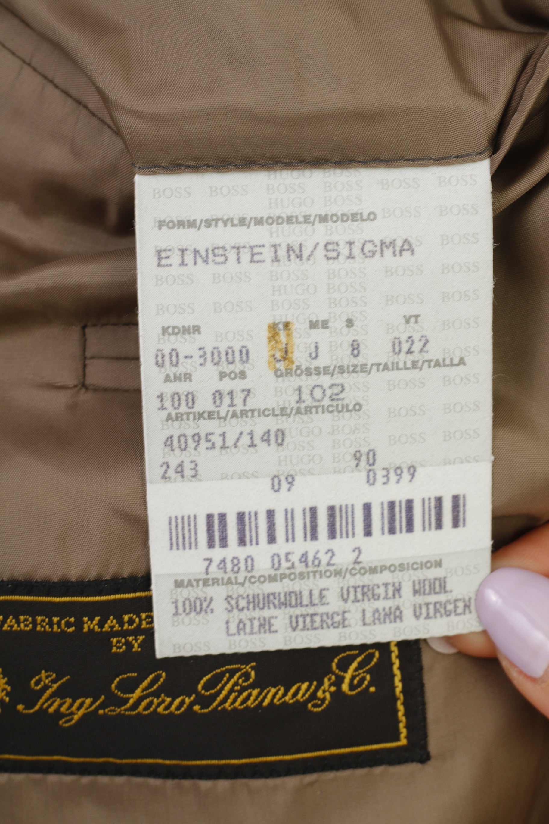 Hugo Boss Hommes 102 40 Blazer Vintage Laine Marron Loro Piana Veste Vintage à Boutonnage Classique