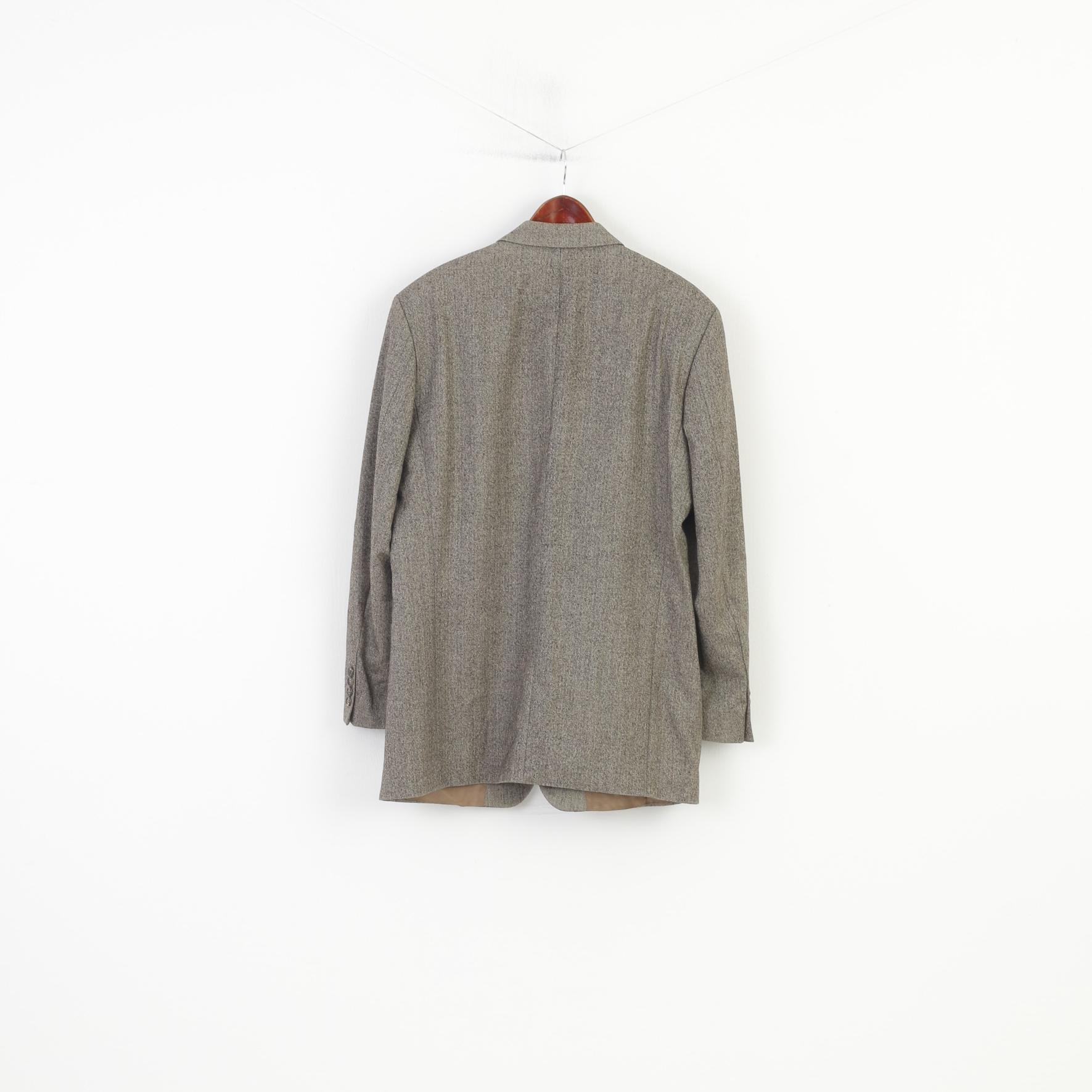 Hugo Boss Hommes 102 40 Blazer Vintage Laine Marron Loro Piana Veste Vintage à Boutonnage Classique