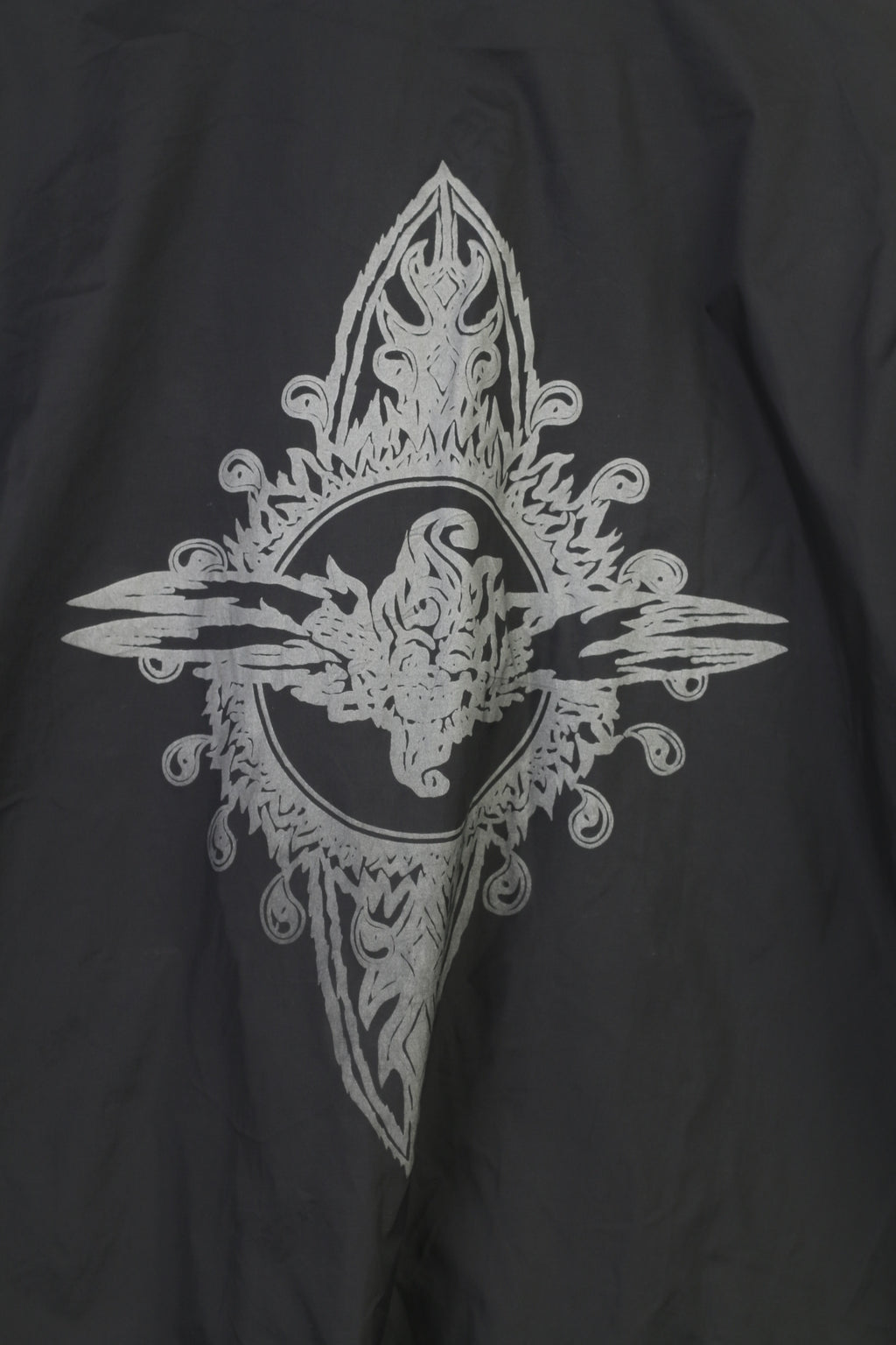 Fascination Women 36 38 XL Giacca nera con cappuccio in nylon impermeabile con cerniera intera vintage 