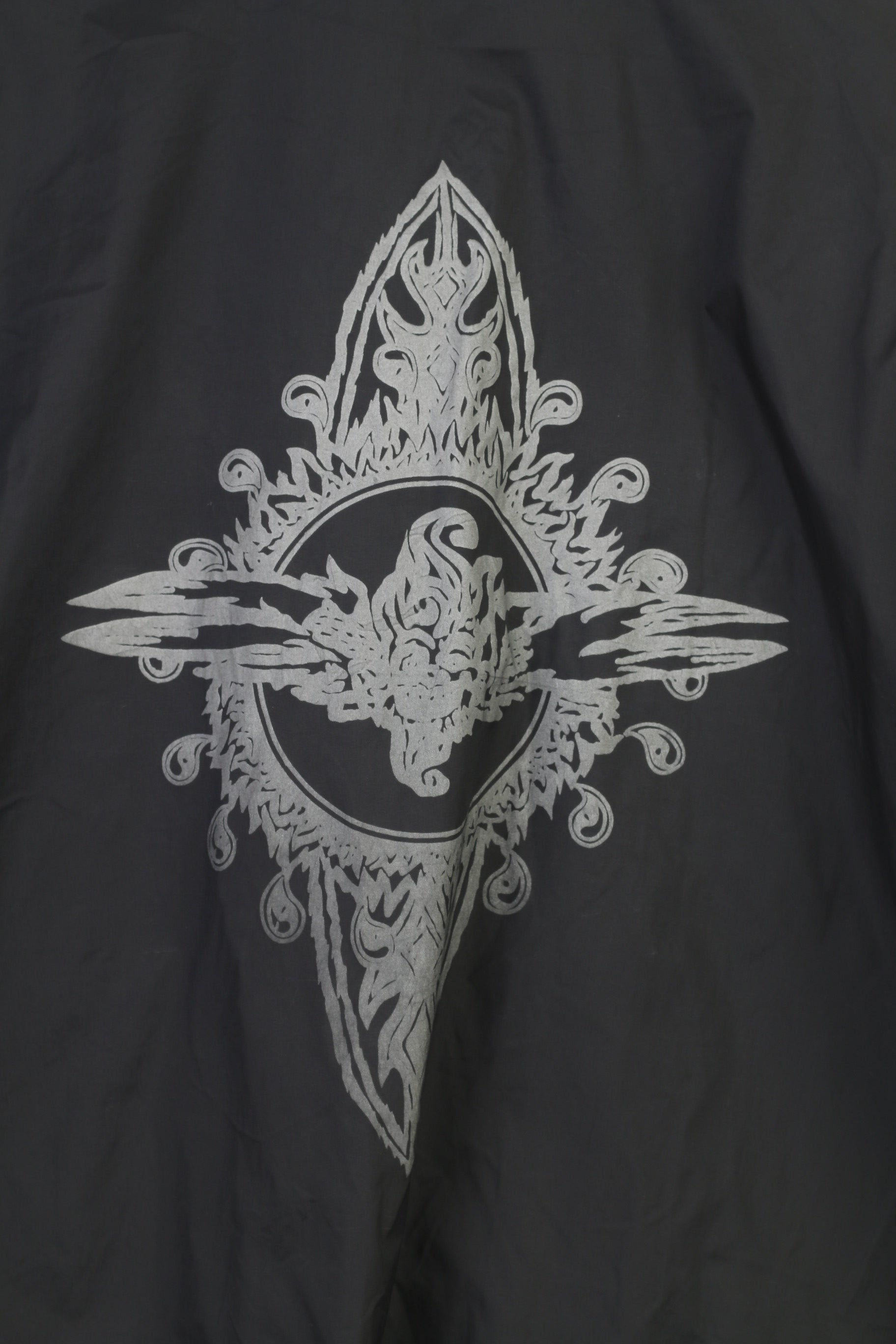 Fascination Women 36 38 XL Giacca nera con cappuccio in nylon impermeabile con cerniera intera vintage 