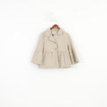 Tom Tailor Women 42 M Blazer Trapeze Beige Cotton Single Breasted Jacket Top