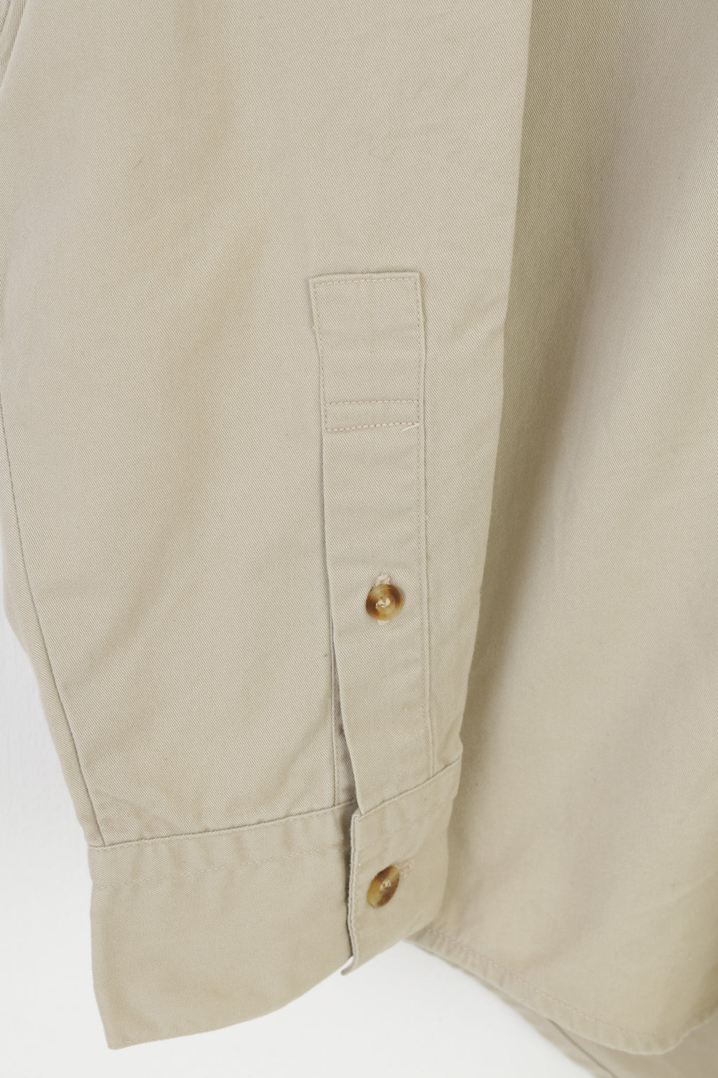 Levi's Men M Casual Shirt Beige Cotton Detailed Buttons Long Sleeve Collar Classic Top