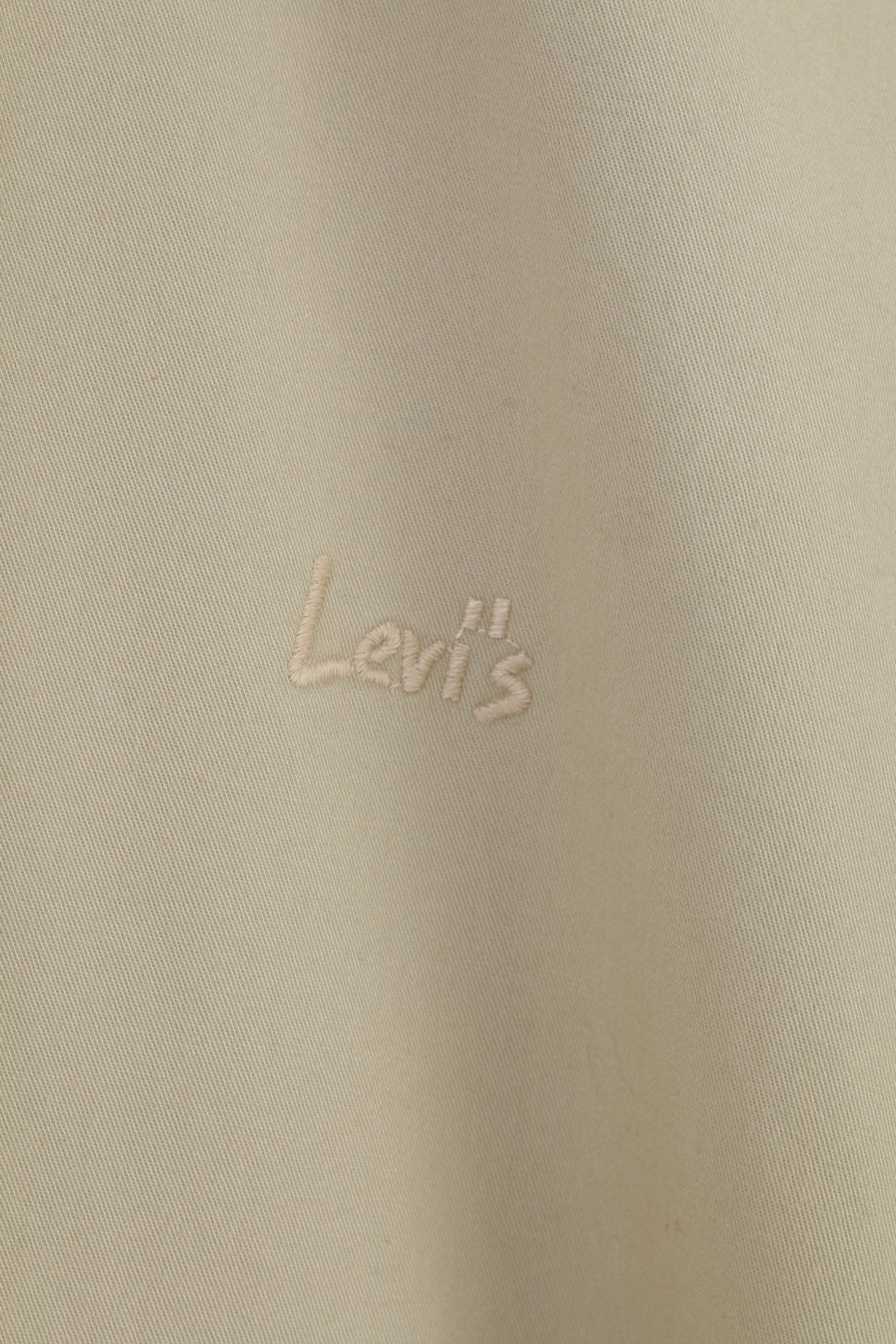 Levi's Men M Casual Shirt Beige Cotton Detailed Buttons Long Sleeve Collar Classic Top
