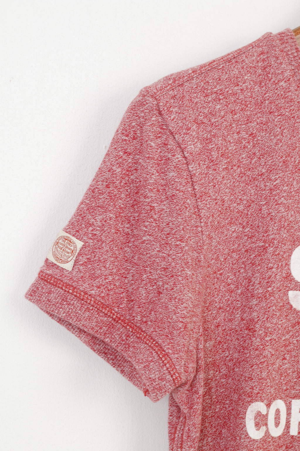 Superdry Men S T-Shirt Crew Neck Red  Detailers Cotton Vintage Top