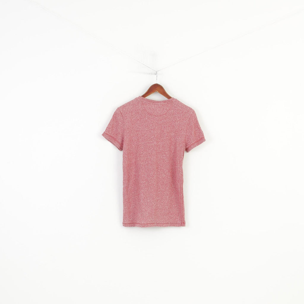 Superdry Men S T-Shirt Crew Neck Red  Detailers Cotton Vintage Top