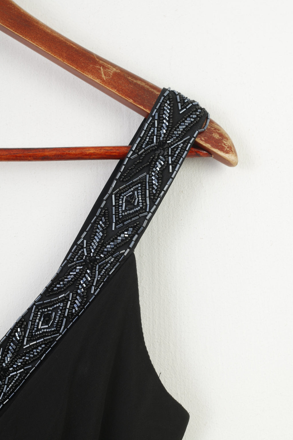 Donna Ricco New York Women 6 XS Midi Dress Black Sleeveless Silk Sequins