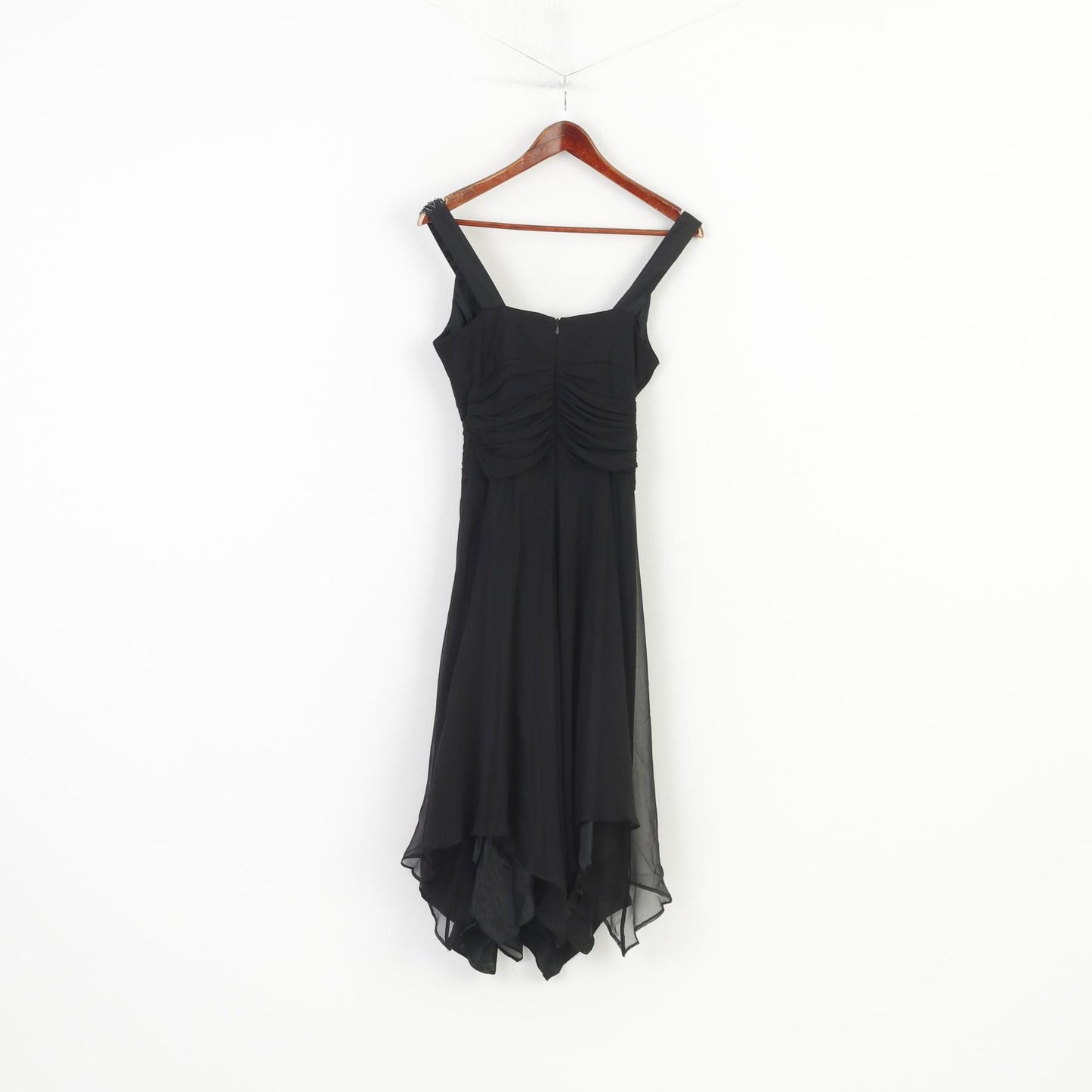 Donna Ricco New York Femme 6 XS Robe Midi Noir Sans Manches En Soie Paillettes 