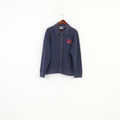 Hilfiger Denim Men M Sweatshirt Navy Cotton Full Zipper  Vintage  Top