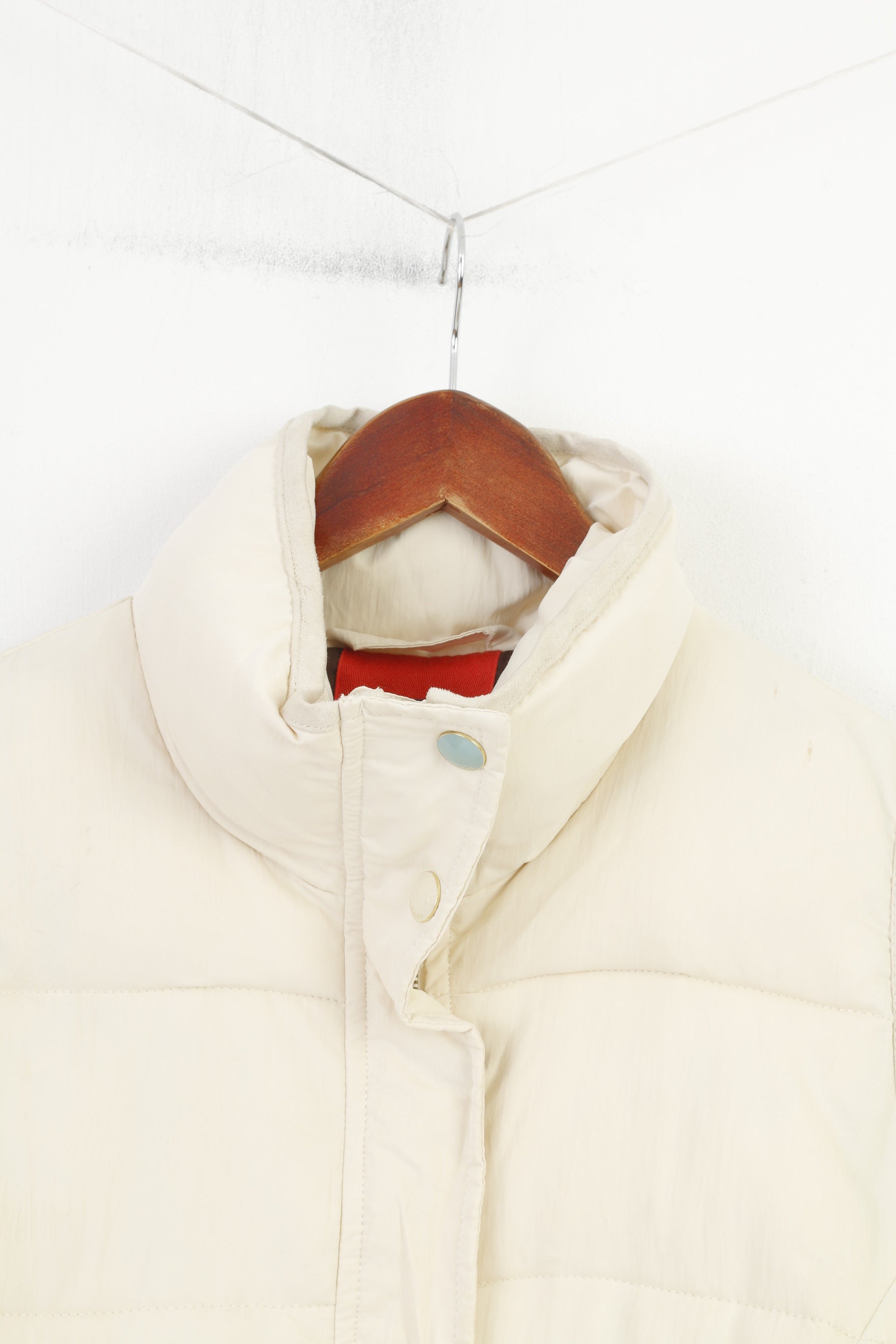 Tom Joule Women 16 XL Vest Cream Padded Belt  Bodywarmer Padded Full Zipper Nylon Vintage Top