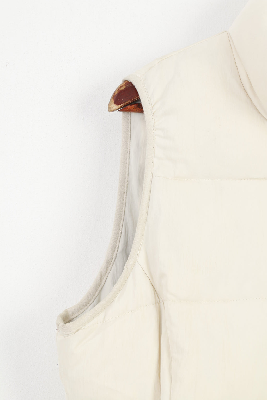 Tom Joule Women 16 XL Vest Cream Padded Belt  Bodywarmer Padded Full Zipper Nylon Vintage Top