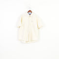 Tommy Hilfiger Men XL Casual Shirt Yellow Short Sleeve Classic Cotton Top