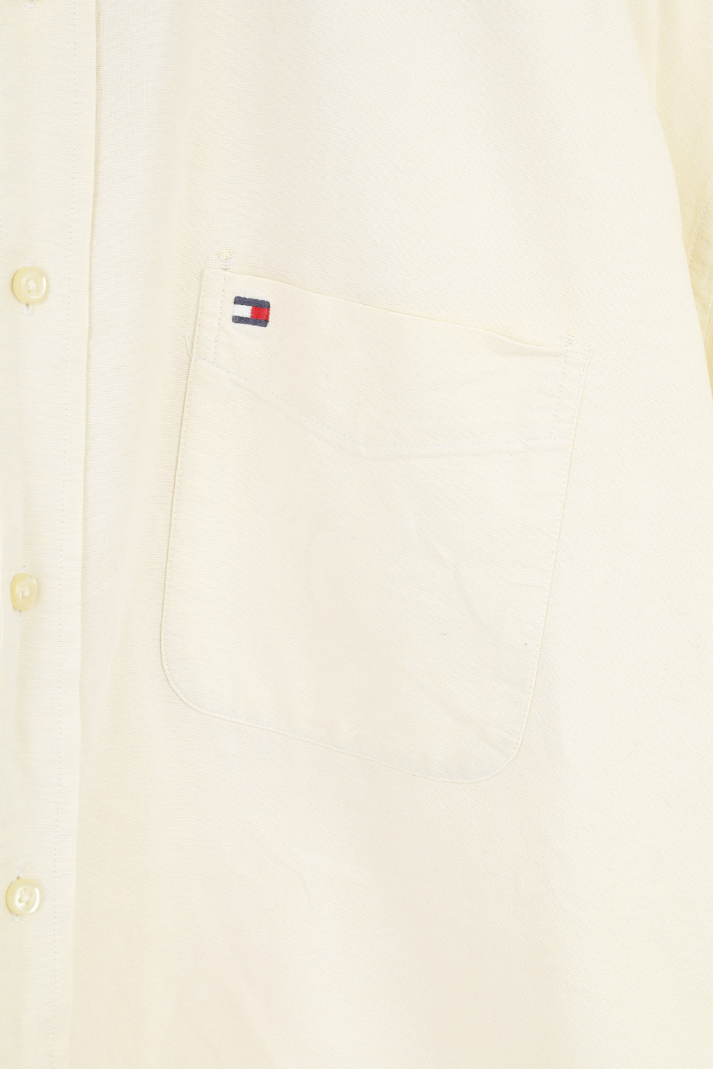 Tommy Hilfiger Men XL Casual Shirt Yellow Short Sleeve Classic Cotton Top