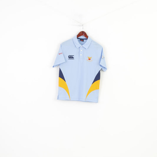 Canterbury Men S Polo Shirt Blue Treharris Phoenix R.F.C. Collar Vintage Sport Top
