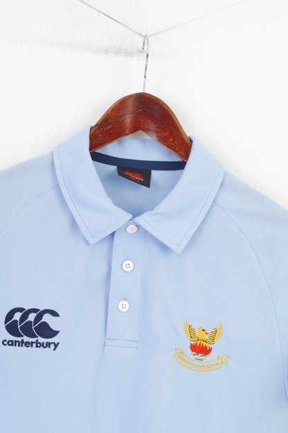 Canterbury Men S Polo Shirt Blue Treharris Phoenix R.F.C. Collar Vintage Sport Top