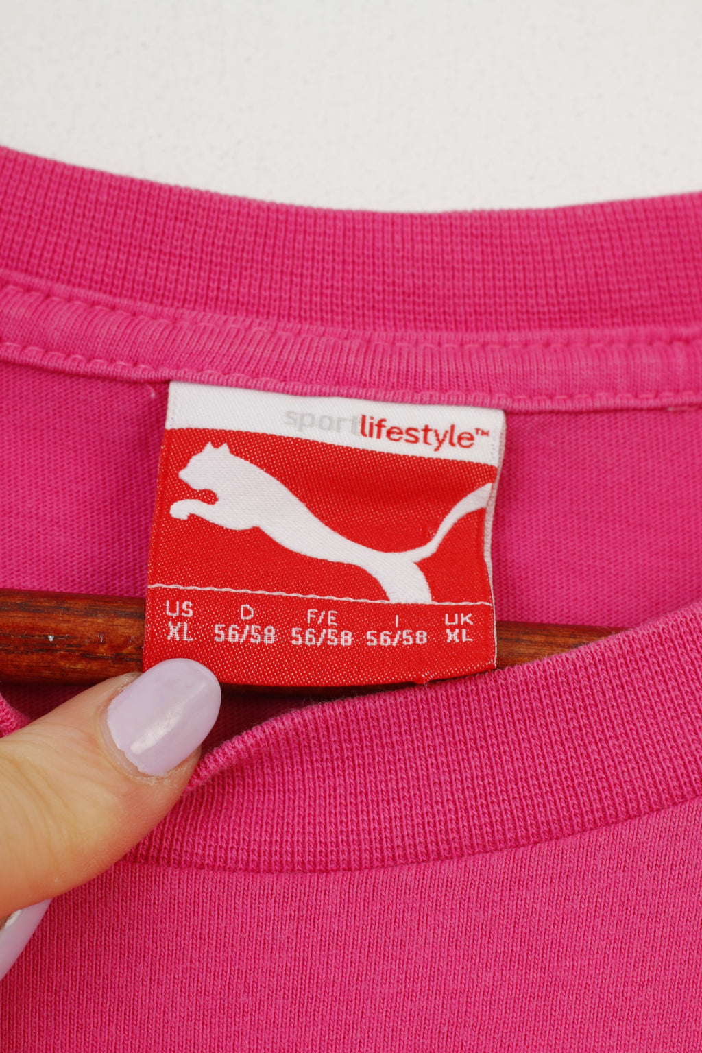 T-shirt PUMA XL da uomo, top sportivo con logo grafico arancione in cotone rosa 