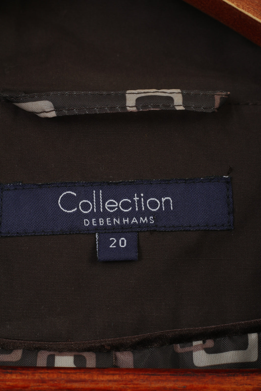 Collection Debenhams Women 20 XXL Coat Brown Soft Nylon Double Breasted Trench Vintage Bottoms Top