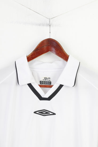 Polo da uomo Umbro L bianca da allenamento con scollo a V, abbigliamento sportivo, maglia da allenamento