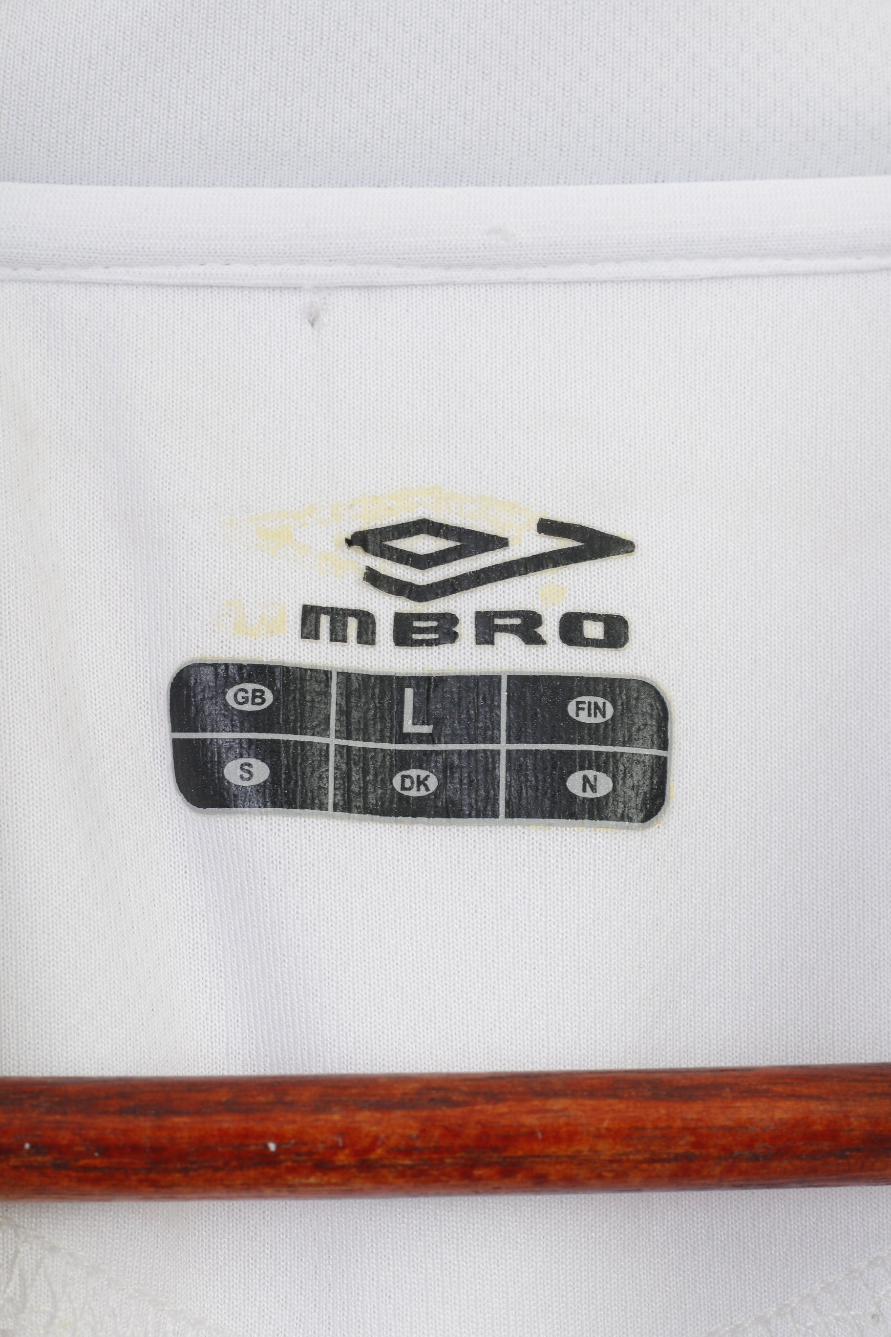 Polo da uomo Umbro L bianca da allenamento con scollo a V, abbigliamento sportivo, maglia da allenamento